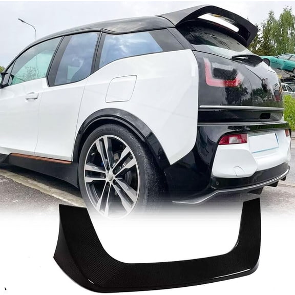 Gloss Black Rear Roof Spoiler For BMW I3 2014-2020 Hatchback 4-Door Fiberglass Roof Window Top Wing Lip