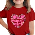 thumbnail image 1 of Zpanxa T-Shirts d'Été pour Filles Imprimé de la Fête de l'Indépendance Col Rond Manches Courtes Haut Polyester Spandex 7-8 Ans, 1 of 6