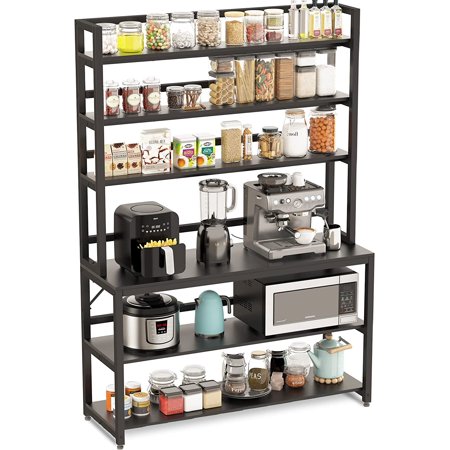 6 Tiers Bakers Racks for Kitchens, Kitchen Storage Stand with Hutch ...