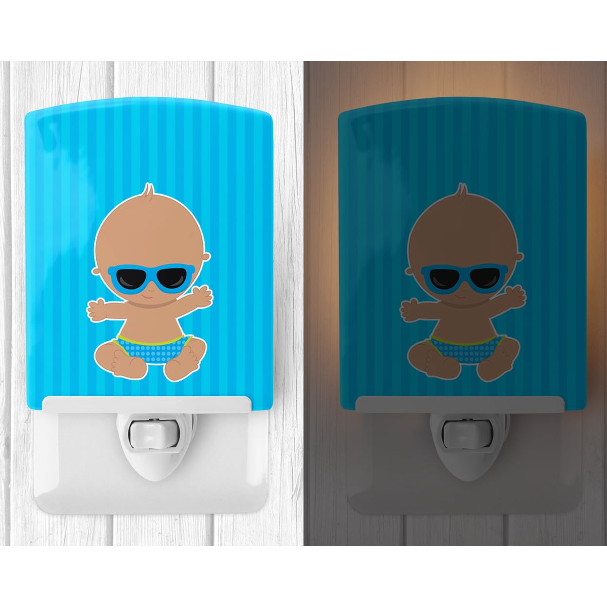 Caroline's Treasures BB8652CNL Beach Baby Boy Sunglasses Ceramic Night Light, 6x4x3", multicolor