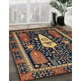 thumbnail image 3 of Ahgly Company Machine Washable Indoor Round Abstract Tiger Orange Brown Area Rugs, 8' Round, 3 of 7