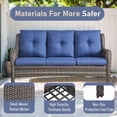 thumbnail image 4 of Unnifurnzi Outdoor Patio Furniture-3 Seater Outdoor Rattan Wicker Sofa Patio Couch with Ottoman for Porch Deck Garden Backyard-Gray/Blue, 4 of 7