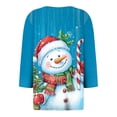 thumbnail image 4 of larppty Women 3/4 Sleeve Button Up Christmas Shirt Oversized Casual Dressy Henley Neck Tunic Tops Comfy Soft Lightweight Blouse (Sky Blue, L), 4 of 5