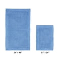 thumbnail image 2 of Better Trends 2 Piece Premium Bathroom Rug Set 100% Cotton Soft Tufted Reversible Bath Rug Water absorbent Bath Mat for Bathroom Shower and Tub Use, Edge Collection Dark Blue (17" x 24" | 24" x 40"), 2 of 5