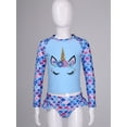 thumbnail image 3 of CHICTRY Kids Girls 2Pcs Swimsuit Long Sleeve Cartoon Horse Print Tops with Briefs Bikinis Set Colorful 12, 3 of 7