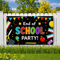 thumbnail image 7 of Colorful End of School Party Banner with School Supplies Elements Party Decorations Backdrop for Classroom Celebrations Photo Props Graduation Events, 7 of 7