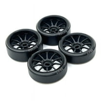 4Pcs Hard Plastic Drift Tire Tyre Metal Wheel Rim for 284131 K969 K989 P929 Mini-Z 1/28 RC Car Upgrades Parts,3