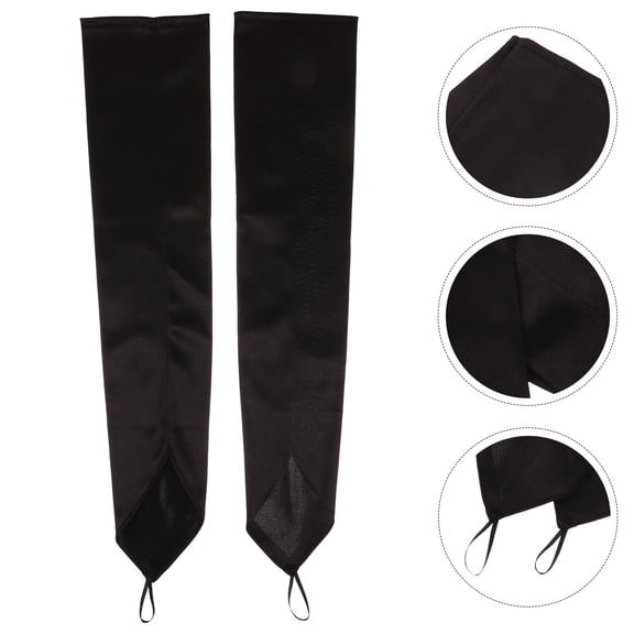 Milisten Long Gloves Women Formal Black Satin Gloves 1 Pair Elegant Appearance for Weddings