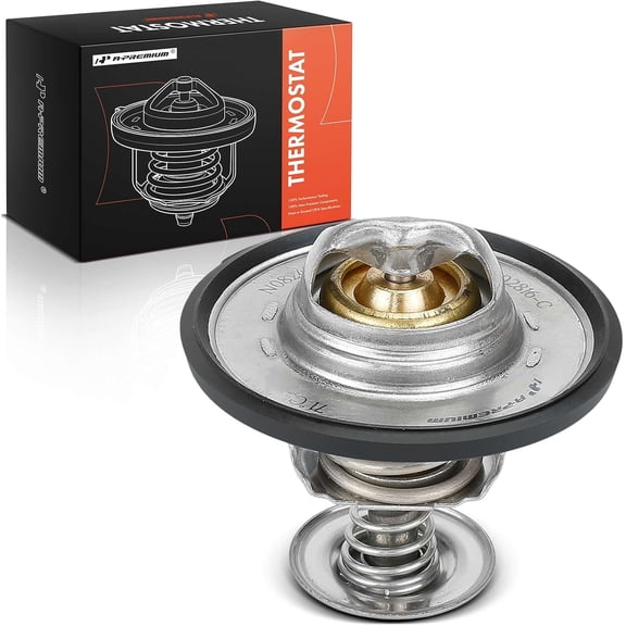 A-Premium Engine Coolant Thermostat Compatible with Ford F-150, F-250, F-350, F-450, F-550, F-600, F-650, F-700, F-750, F-800, E-350, E-350 Super Duty, E-450 Super Duty, Mustang, Ranger, Thunderbird