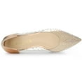 thumbnail image 5 of Unique Bargains Women's Pointed Toe Clear Rhinestone Ballet Flats, 5 of 7