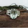 thumbnail image 2 of 925 Sterling Silver Ring For Unisex, Green Amethyst Ring Gemstone Unique Handcrafted Ring For Her Or Him, 2 of 7