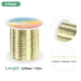 thumbnail image 3 of 2 rollos de alambre de joyería de 0.2 mm, calibre 32, 328 pies de alambre de manualidades de cobre para hacer joyas/plantar/tejer/manualidades DIY, alambres de metal suave [100M, dorado claro], 3 of 7