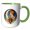 Green/White, variant on 3drose, Alan Male Name, Moon, Man, Bison Head. Artsy, Brilliant Gift for Man, 11oz Two-tone Blue Mug