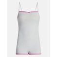 thumbnail image 5 of No Boundaries Sleep Lace Romper, Women's XXS-3X, Platinum Silver Heather, 5 of 5