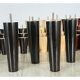 thumbnail image 3 of 4 piezas de 4'', 5'', 6'' y 8'' patas cónicas de madera maciza para sofá, gabinete, silla, muebles Negro 20cm H, 3 of 9