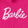 thumbnail image 6 of Barbie Girls 2 Piece Outfit Set Rib Knit Polo Shirt Puff Sleeve Ruffle Tiered Allover Print Skirt Sizes 4-5Y, 6 of 11