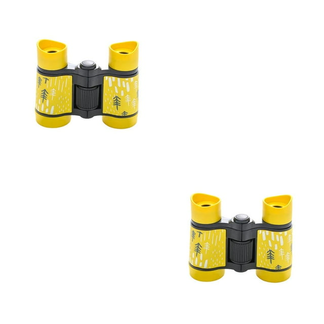 relayinert 4X Jumelles Portables pour Enfants Camping Randonnée Antidérapantes Zoomables Télescope Réglable Outil d'Observation des Oiseaux Extérieur Jaune 2Set