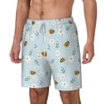 thumbnail image 2 of Balery Bee Flower Mens Swim Trunks Swim Shorts for Men Quick Dry Inseam Beach Shorts with Compression Liner Pocket-Large, 2 of 9