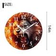 thumbnail image 2 of 14 Inch Wall Clock Battery Operated Silent Clock Decorative for Office, Kitchen, Outdoor, Living Room，Lion Animal Print, 2 of 4