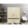 thumbnail image 3 of Sliding French Double Pocket Doors 64 x 84 inches | Planum 0012 Natural Veneer with Frosted Glass | Kit Trims Rail Hardware | Solid Wood Interior Bedroom Sturdy Doors, 3 of 6