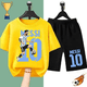 thumbnail image 3 of Camiseta con estampado de Messi de verano para niños y adolescentes, ropa de verano para niños y niñas, camiseta y pantalones cortos, conjunto de 2 piezas, traje deportivo de manga corta, 3 of 5