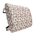 thumbnail image 1 of Sketch Lumbar Pillow, Illustration of Fruits Drawn by Hand Peaches Apples Organic Healthy Food, Soft Back Cushion for Office Chairs with Adjustable Straps, 14" x 13", Cinnamon and Peach, by Ambesonne, 1 of 7