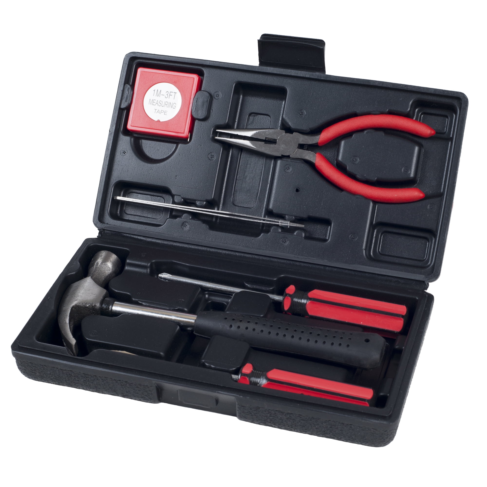 Premium Homeowners Basic Set With Cr-V Hand Tools Tough Box Details about   Tool Kit For Home 