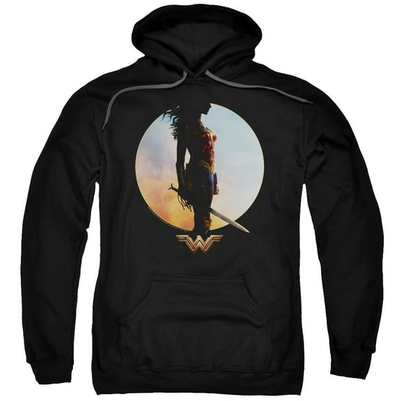 Trevco Sportswear WWM136-AFTH-4 Wonder Woman Movie Wisdom & Wonder Adult Pullover Hoodie, Black - Extra Large