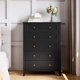 thumbnail image 5 of Cajonera Vertical con 5 Cajones - Mueble de Madera Negra con Cajones Profundos y Tiradores de Metal - Solución de Almacenamiento para Ropa, Accesorios y Artículos del Hogar, 5 of 7