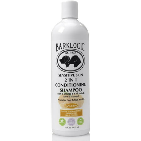 BarkLogic Sensitive Skin 2-in-1 Conditioning Shampoo, Tangerine, 16 (Best Shampoo And Conditioner For Sensitive Skin)