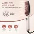 thumbnail image 6 of Hair Straightening Brush - Pro Airflow Straightener | Quickly Tames Frizz for Sleek, Straight Hair | Ceramic Anti-Scald Heating Brush | 15 Temp Settings (170–450°F) | Dual Voltage, 6 of 7