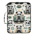 thumbnail image 2 of Haosy Accordion File Organizer Zipper Binder 500 Sheet 6-Tab Expanding File Folder Multi-Pocket 1.2 Inch 3 Ring Cute Panda with Lotus Flower, 2 of 7