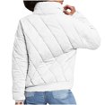 thumbnail image 5 of ShomPort Womens Button down Quilted Jackets Casual Fall Winter Long Sleeve Stand Collar Padded Coat Outerwear, 5 of 5