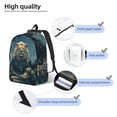 thumbnail image 4 of Picia Starry Sky Meditating Lion Printed Canvas Daypack - Stylish and Durable Vintage Compact Backpack - Class, Work, Travel, or Laptop Bookbag,Organized Compartments-Small, 4 of 6