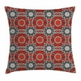 thumbnail image 1 of Red Mandala Throw Pillow Cushion Cover, Doodle Flowers Swirls Tribal Ethnic Kaleidoscope Indian Style, Decorative Square Accent Pillow Case, 24 X 24 Inches, Red Black White and Grey, by Ambesonne, 1 of 1