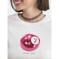 thumbnail image 4 of No Boundaries Ribbed Cotton Graphic Baby Tee, Women's and Women’s Plus, 4 of 5
