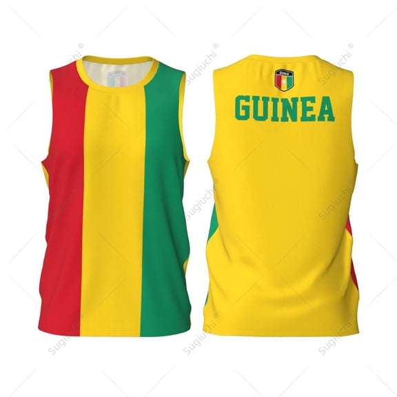 Guinea Flag Men Basketball Sports Jersey Running Fitness Multifunction Sleeveless tshirt Exclusive Custom Name Nunber