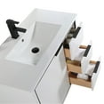 thumbnail image 3 of Fine Fixtures Opulence Collection 36 in. W x 18 in. D x 33 in. H Bathroom Vanity in White Matte with White Ceramic Sink - Black hardware, 3 of 8