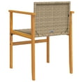 thumbnail image 5 of vidaXL Garden Chairs with Cushions 2 pcs Beige Poly Rattan&Solid Wood, 5 of 5