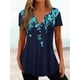 thumbnail image 2 of Camisetas holgadas con cuello en V para mujer, Camiseta con estampado Floral para mujer, Tops informales elegantes de estilo fresco para diario, 2023, 2 of 5