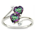 thumbnail image 2 of Star K � 6mm Rainbow Mystic Topaz Two Double Hearts Bypass Promise Ring, 2 of 9