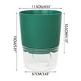 thumbnail image 2 of Luxcidy 2 Layers 4.5In Detachable Self-Watering Plant Flower Pot with a Water Container & Cotton Ropes, Shatterproof Plastic Plant Pot for All House Herbs Plants African Violets & Dahlias (Green), 2 of 5