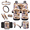 Calf Floral Design, variant on HUIACONG Car Seat Cover Set, with Armrest Cover Car Cup Holder Coasters Car Armrest Cover, Colorful Butterfly Pattern High Quality Anti-Slip