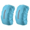 thumbnail image 1 of Unique Bargains 40-50L Waterproof Backpack Rain Cover 2 Pcs with Vertical Reflective Strap, M, Light Blue, 1 of 5