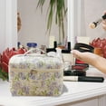 thumbnail image 3 of Bolsa cosmética portátil de gran capacidad con pequeño almacenamiento floral y acolchado portátil con flores lindas, 3 of 4
