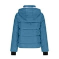 thumbnail image 5 of UPPADA Women's Winter Cropped Puffer Jacket Long Sleeve Oversized Stand Collar Zip-Up Short Coat with Pockets,Woman Coat Blue,XL, 5 of 7