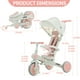 thumbnail image 5 of Triciclo JMMD Baby 7 en 1 multifuncional con asa para padres, color rosa, 5 of 6