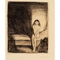thumbnail image 2 of Edvard Munch 15x17 Black Ornate Wood Framed Double Matted Museum Art Print Titled - At Night (Puberty) (1986), 2 of 5