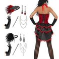 thumbnail image 2 of Women Flapper Accessories Party Costume Feathers Headband Necklace Earring Cigarettes Holder for Cocktail Party 23PESET687, 2 of 5