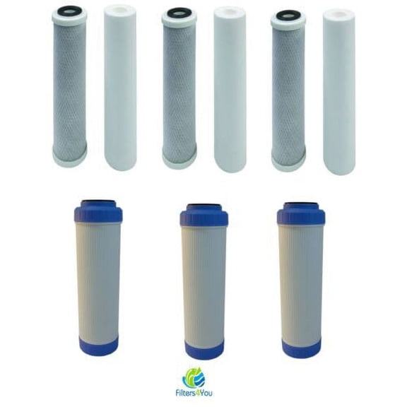 CFS 9 PCS Water Filter Replacement Set Compatible with 10" Reverse Osmosis